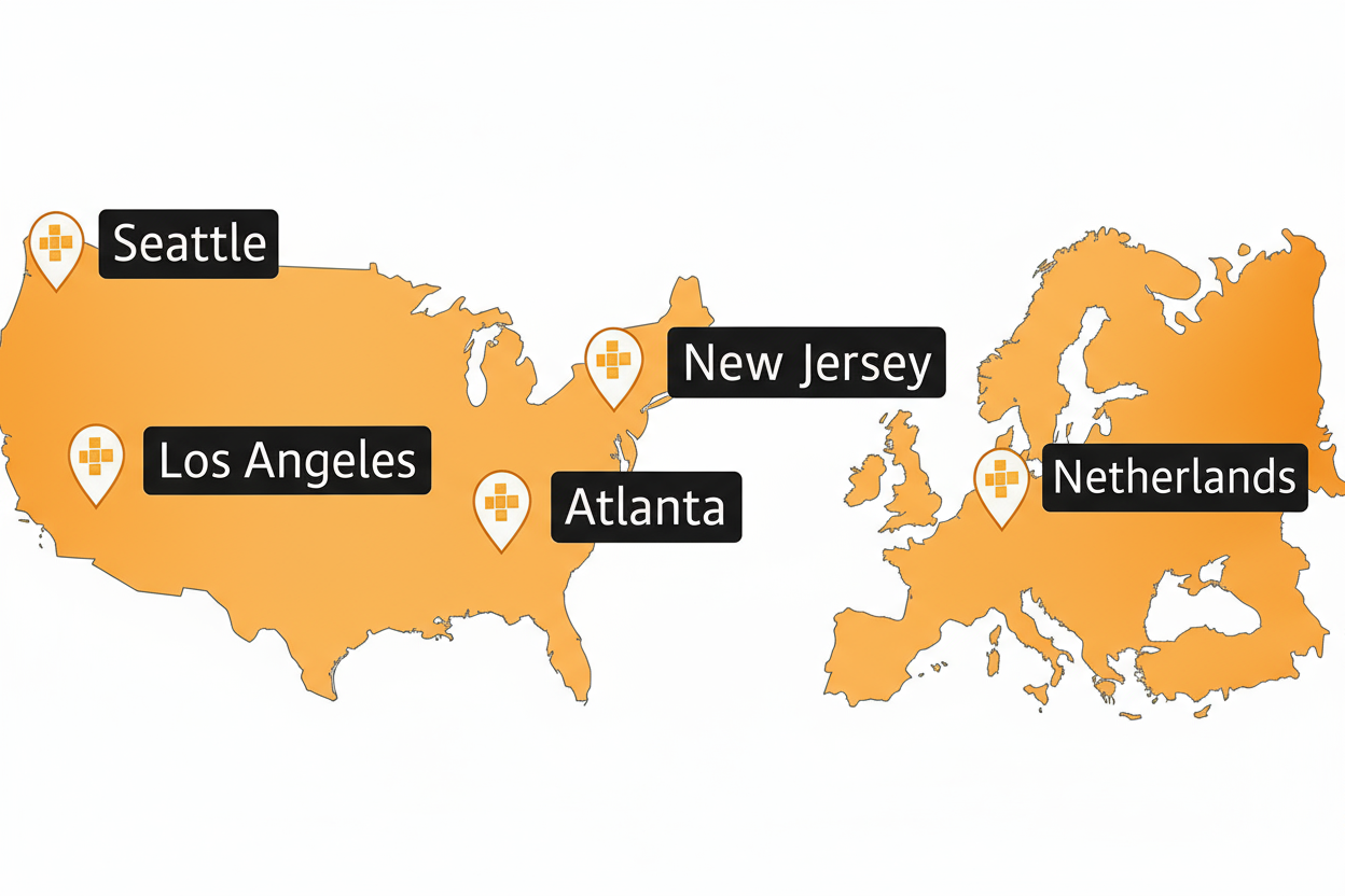 RamNode data center locations map