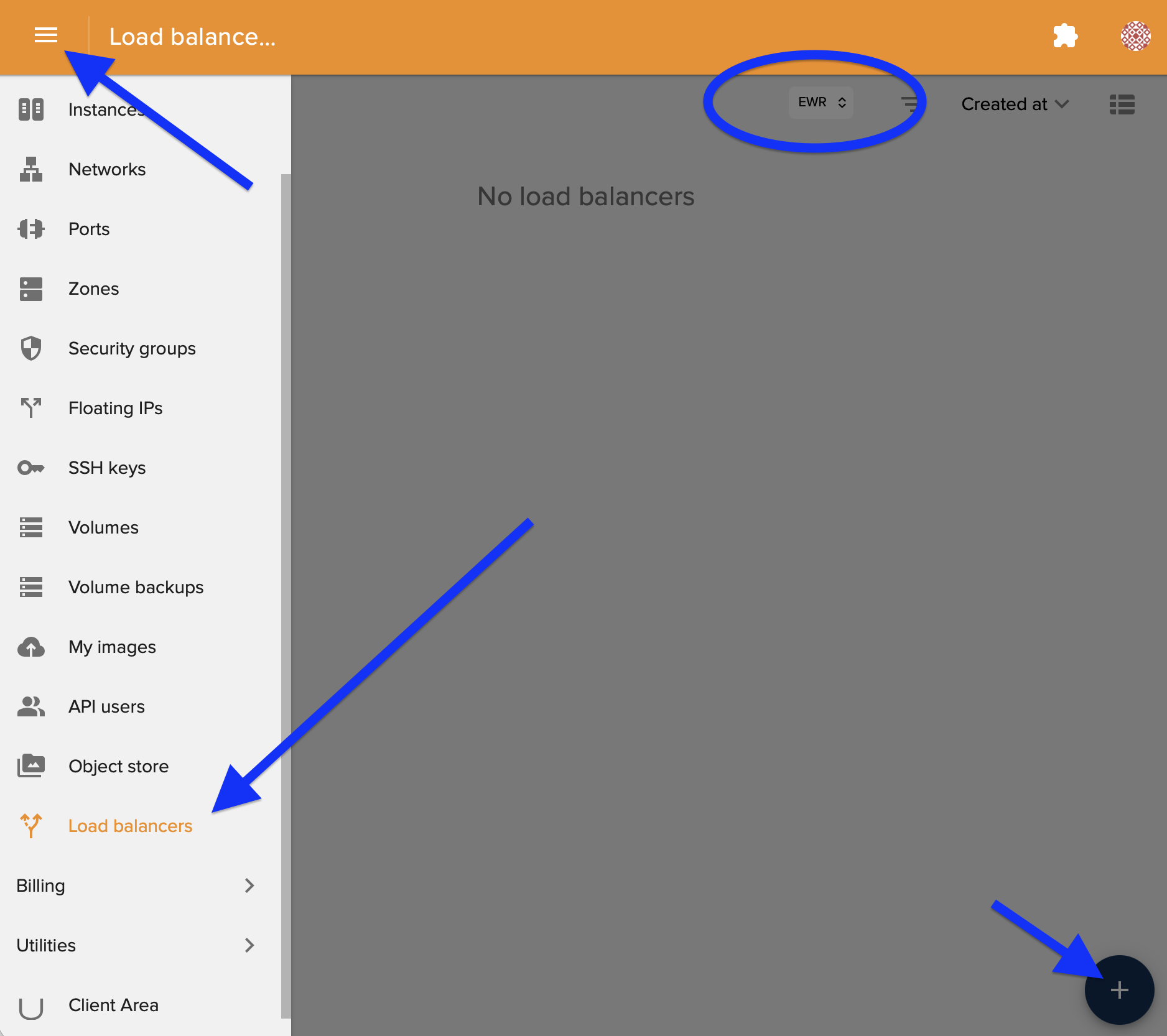 Create a load balancer in the Cloud Control Panel