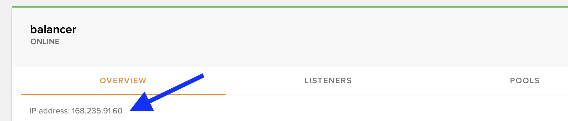 Load balancer online with public IP