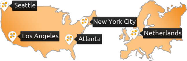  RamNode Data Center Locations Map